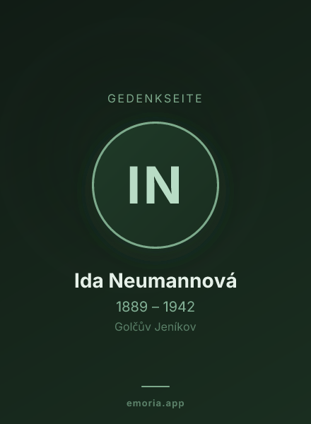 Gedenkportrait von Ida Neumannová