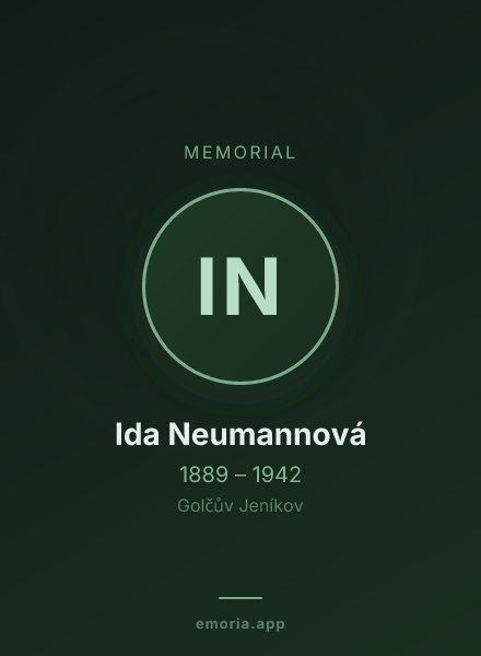Memorial portrait of Ida Neumannová