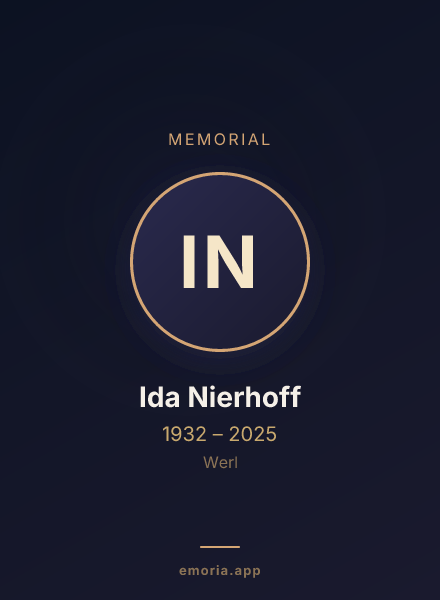 Memorial portrait of Ida Nierhoff