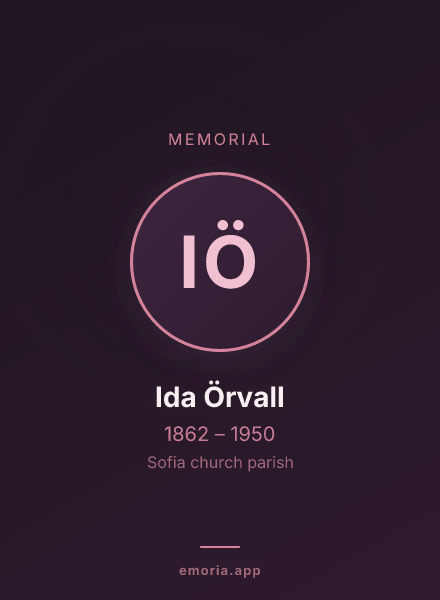 Memorial portrait of Ida Örvall