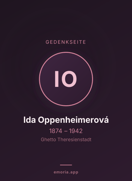 Gedenkportrait von Ida Oppenheimerová