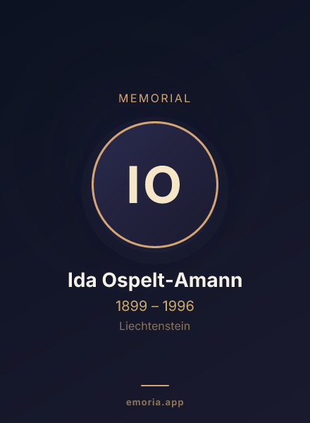 Memorial portrait of Ida Ospelt-Amann