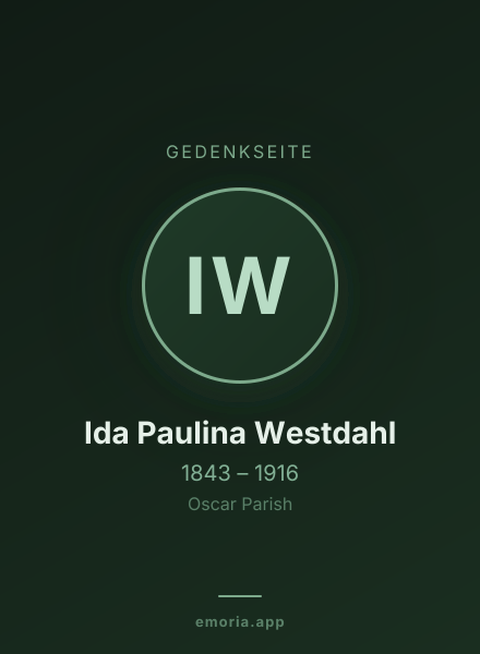 Gedenkportrait von Ida Paulina Westdahl