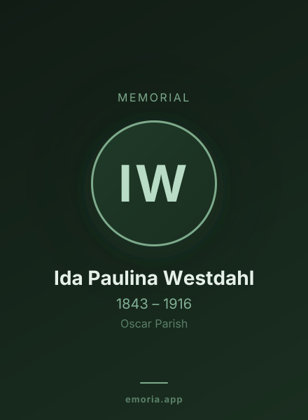 Memorial portrait of Ida Paulina Westdahl