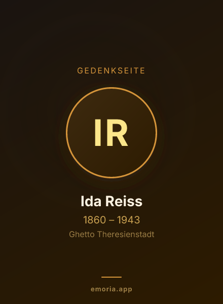 Gedenkportrait von Ida Reiss