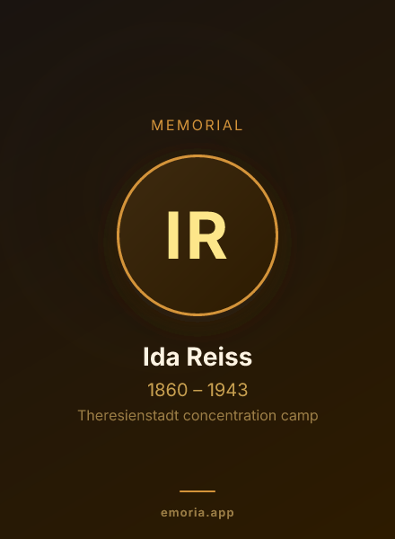 Memorial portrait of Ida Reiss