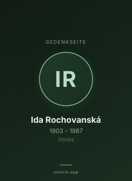 Gedenkportrait von Ida Rochovanská
