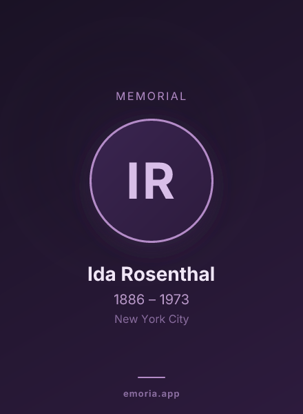 Memorial portrait of Ida Rosenthal