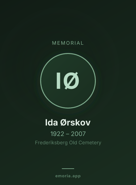 Memorial portrait of Ida Ørskov