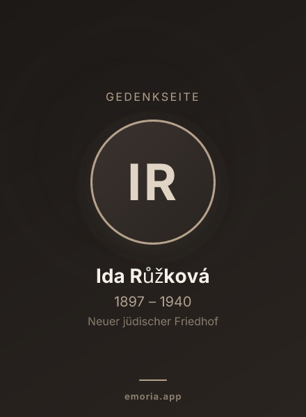 Gedenkportrait von Ida Růžková