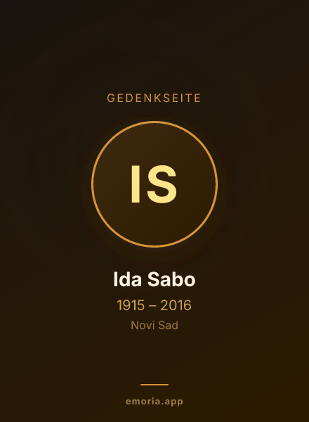 Gedenkportrait von Ida Sabo