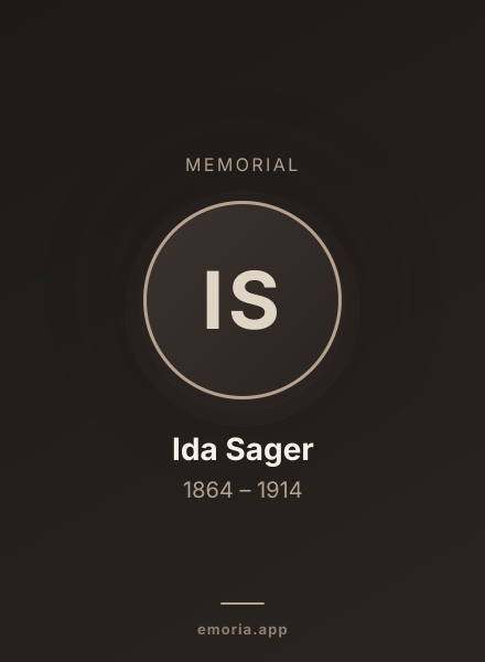 Memorial portrait of Ida Sager