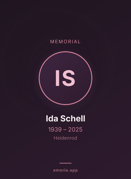 Memorial portrait of Ida Schell