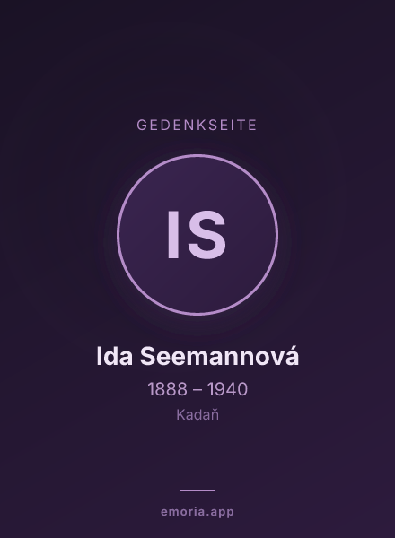 Gedenkportrait von Ida Seemannová