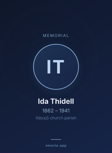 Memorial portrait of Ida Thidell