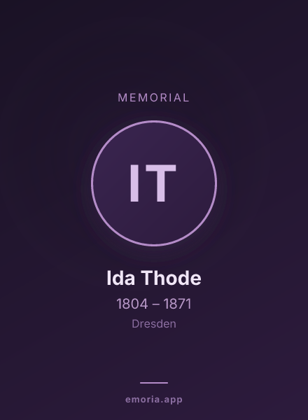 Memorial portrait of Ida Thode