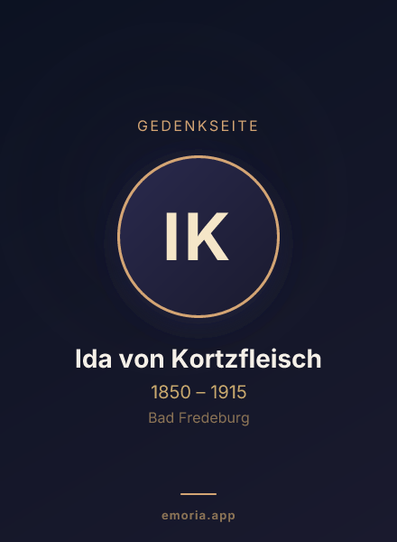 Gedenkportrait von Ida von Kortzfleisch