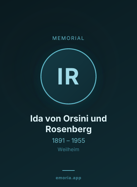 Memorial portrait of Ida von Orsini und Rosenberg