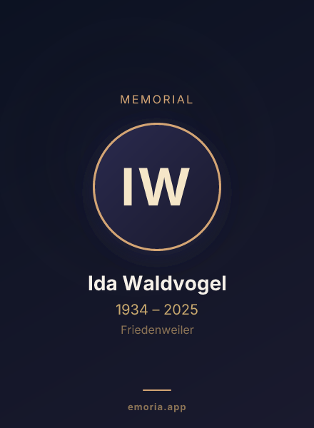 Memorial portrait of Ida Waldvogel