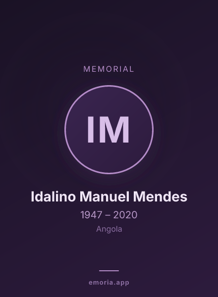 Memorial portrait of Idalino Manuel Mendes