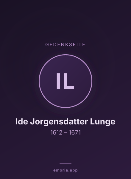 Gedenkportrait von Ide Jorgensdatter Lunge