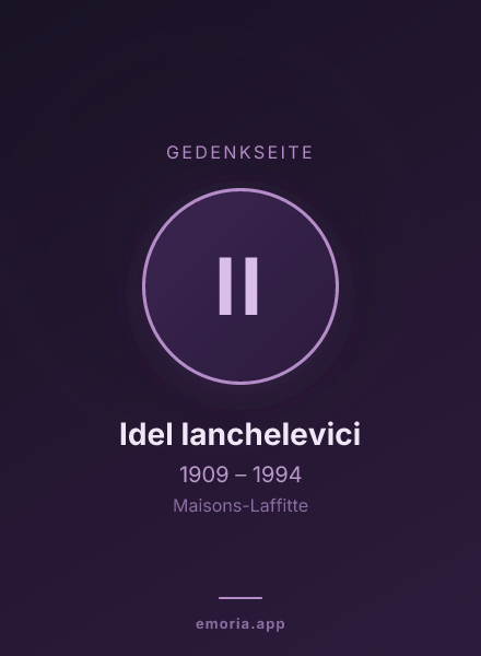 Gedenkportrait von Idel Ianchelevici
