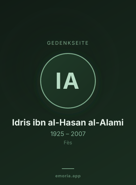 Gedenkportrait von Idris ibn al-Hasan al-Alami