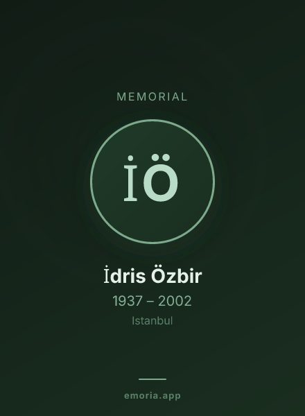 Memorial portrait of İdris Özbir