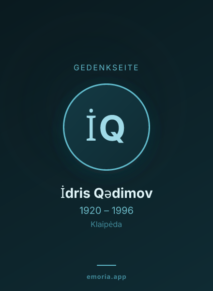 Gedenkportrait von İdris Qədimov