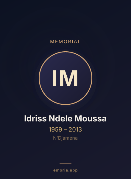 Memorial portrait of Idriss Ndele Moussa