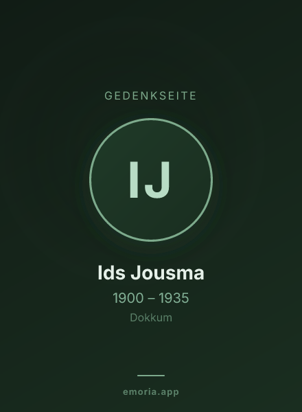 Gedenkportrait von Ids Jousma