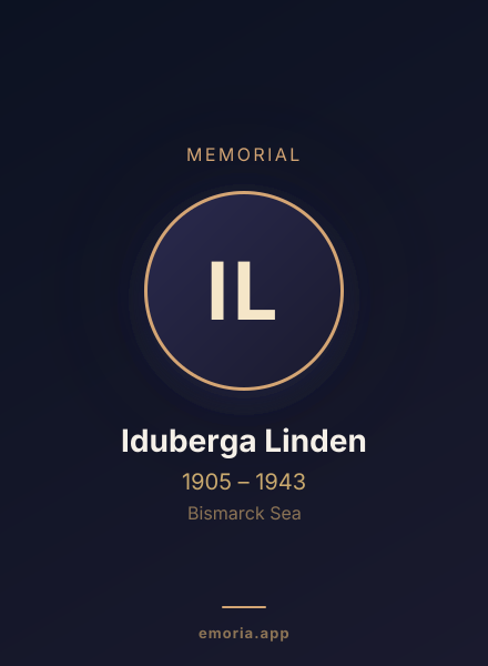 Memorial portrait of Iduberga Linden