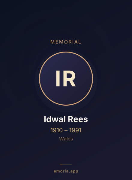Memorial portrait of Idwal Rees