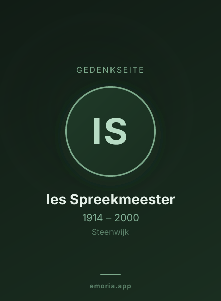 Gedenkportrait von Ies Spreekmeester