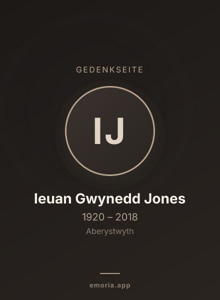 Gedenkportrait von Ieuan Gwynedd Jones