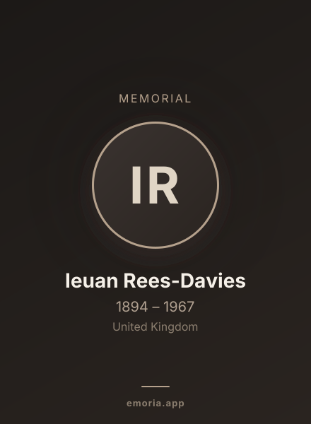 Memorial portrait of Ieuan Rees-Davies