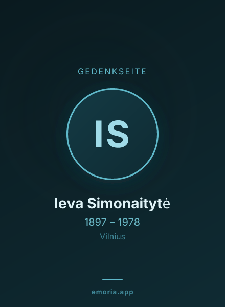 Gedenkportrait von Ieva Simonaitytė