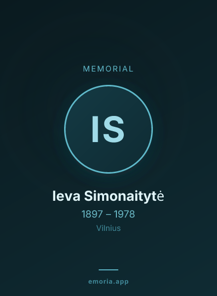 Memorial portrait of Ieva Simonaitytė