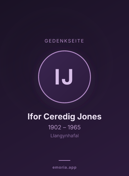 Gedenkportrait von Ifor Ceredig Jones