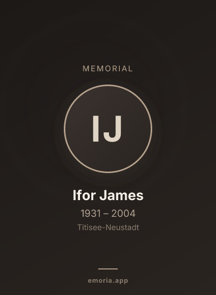 Memorial portrait of Ifor James