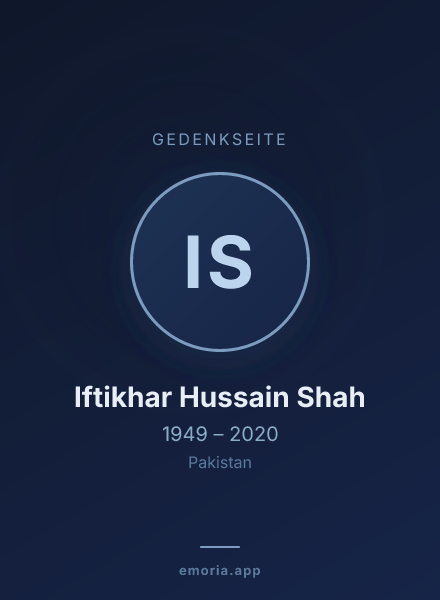 Gedenkportrait von Iftikhar Hussain Shah