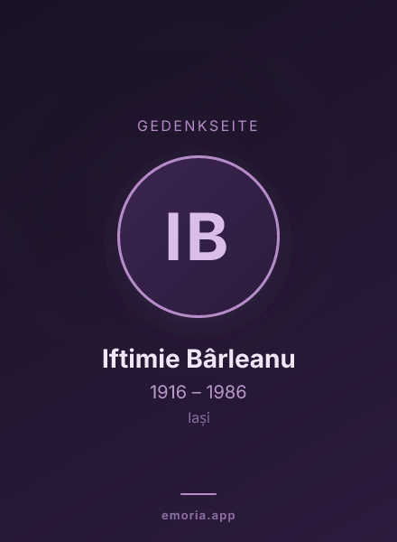 Gedenkportrait von Iftimie Bârleanu