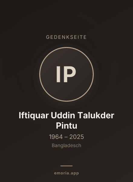 Gedenkportrait von Iftiquar Uddin Talukder Pintu
