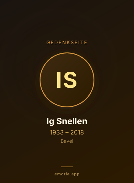 Gedenkportrait von Ig Snellen