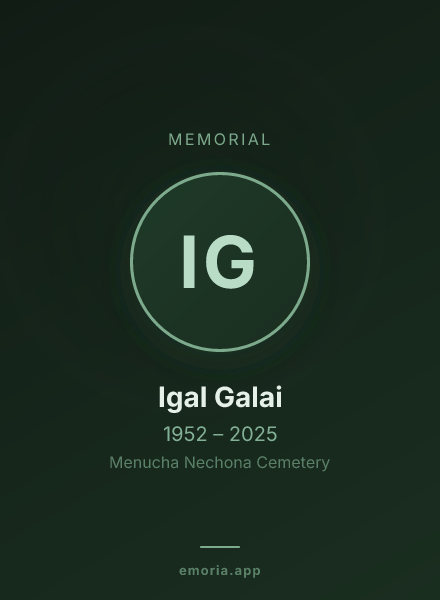 Memorial portrait of Igal Galai