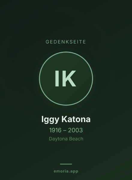 Gedenkportrait von Iggy Katona
