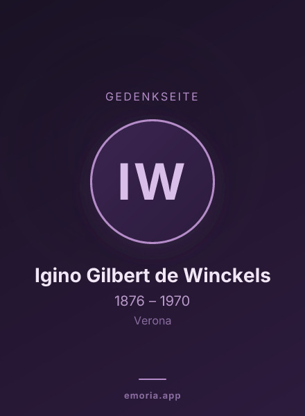 Gedenkportrait von Igino Gilbert de Winckels