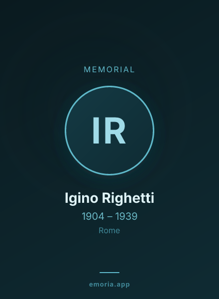 Memorial portrait of Igino Righetti