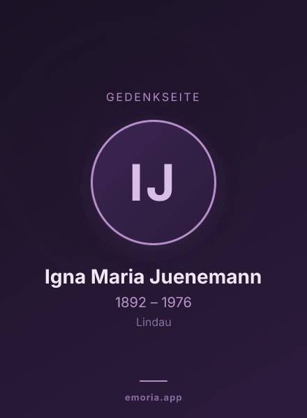Gedenkportrait von Igna Maria Juenemann
