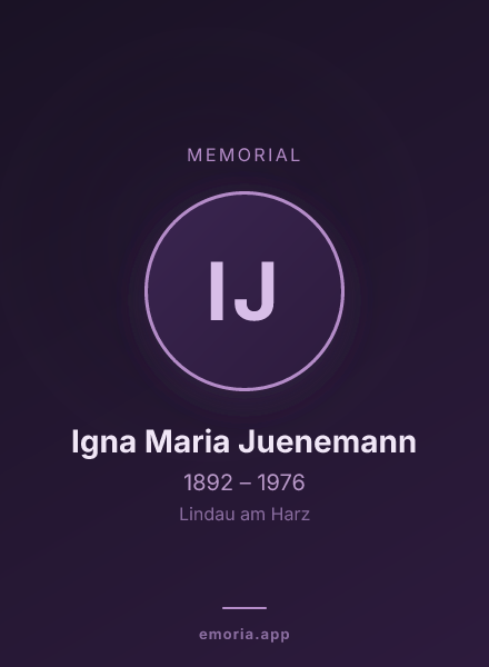 Memorial portrait of Igna Maria Juenemann